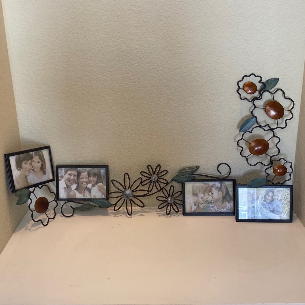 Fetco Jardana Decorative Floral Photo Frame with Orange and Silver Accents. - Picture 15 of 15
